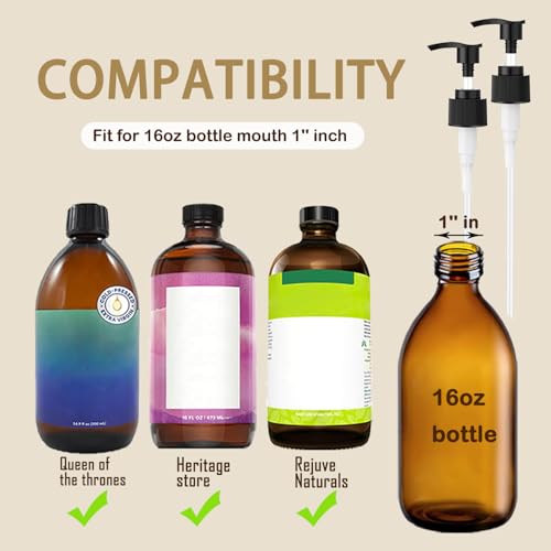 2-Pack Castor Oil Pump Dispenser for 16oz Bottles