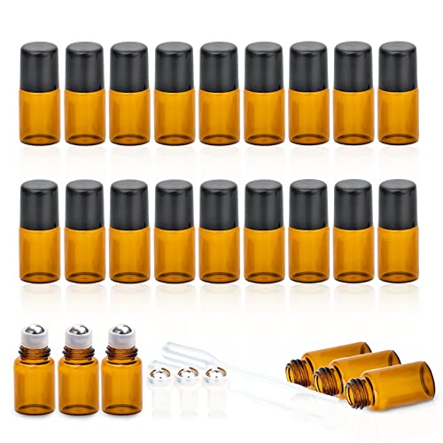 2ml Roller Bottles for Essential Oils, 24-Pack Glass Roll-On