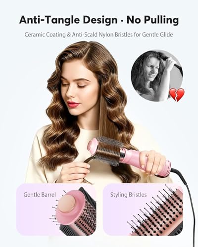 Travel Hair Dryer Brush 2-in-1 Blow Dryer - Dual Voltage 120V-240V
