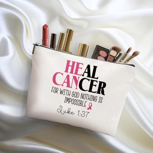 Breast Cancer Awareness Makeup Bag - Travel Cosmetic Pouch