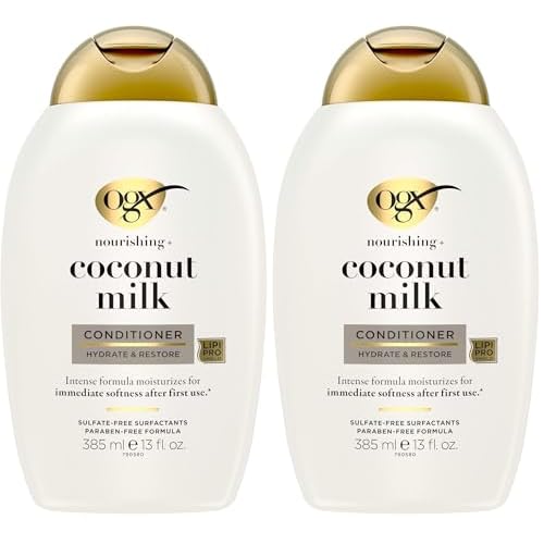 OGX Hair Conditioner, Nourishing Coconut Milk, Sulfate-Free | 13 Fl Oz | Pack of 2