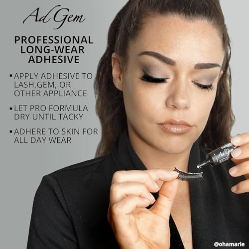 Mehron Makeup AdGem Adhesive | Latex-Free Body & Eyelash Glue for Rhinestones & False Lashes | Strong, Cosmetic Adhesive ? .17 fl oz (5 ml)