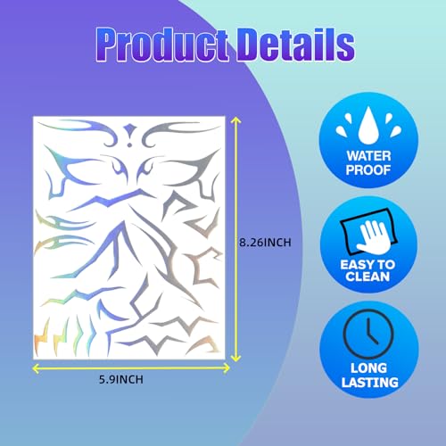 Holographic Demon Mark Temporary Tattoos – 100PC Korean Style