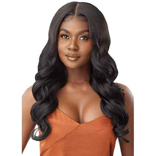 Outre - 5x5 Lace Closure Wig - Human Hair Blend - Body Curl 24" (OFF BLACK 1B)