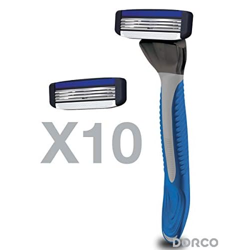 Dorco Pace 3 - Three Razor Blade Shaving System- Value Pack (10 Cartridges + 1 Handle)