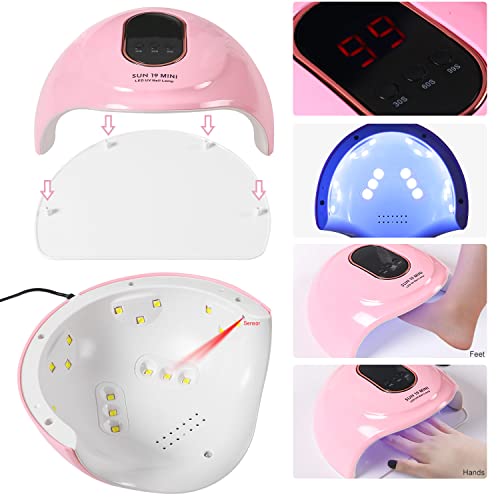 Acrylic Nail Kit With Black Nail Polish,Drill And U V Light Full Nail Kit Set