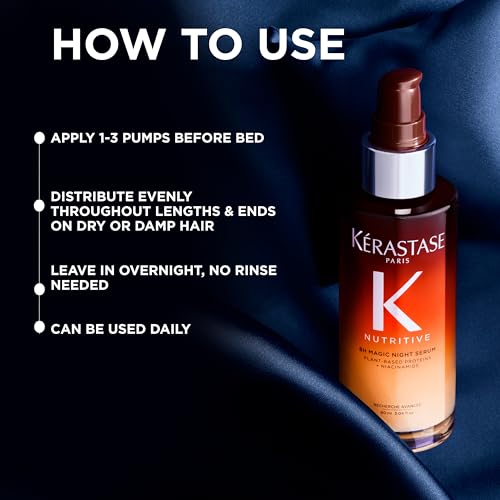 KÉRASTASE Nutritive 8H Magic Night Serum - Overnight Hair Treatment 3.04 Fl Oz