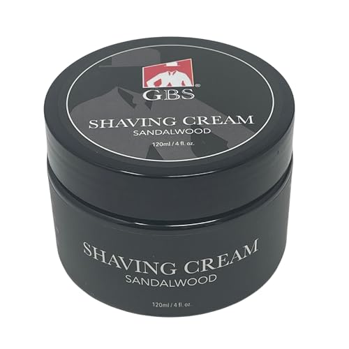G.B.S Sandalwood Shaving Cream for Sensitive Skin, Hydrates, Nourishes for Close Smooth Shave, Protects Skin from Cuts, Bumps, Redness and Irritation Pack of 1