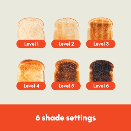 bella 2 Slice Slim Toaster,Fits-anywhere™ Kitchenware,6 Setting Shade