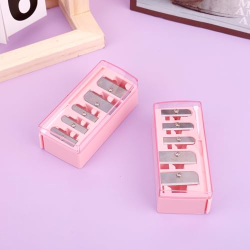 5-Hole Cosmetic Pencil Sharpeners with Cleaning Picks - 2 Pack