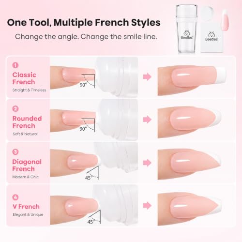 Beetles French Tip Silicone Nail Stamp Set - Clear A - 3 Pcs for Nail Art