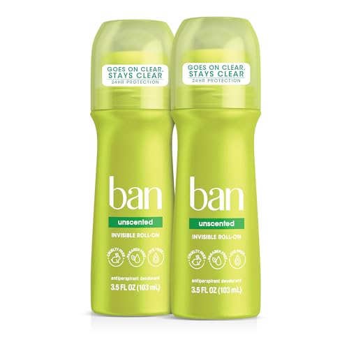 Invisible Roll-On Antiperspirant Deodorant, Unscented, 2-Pack