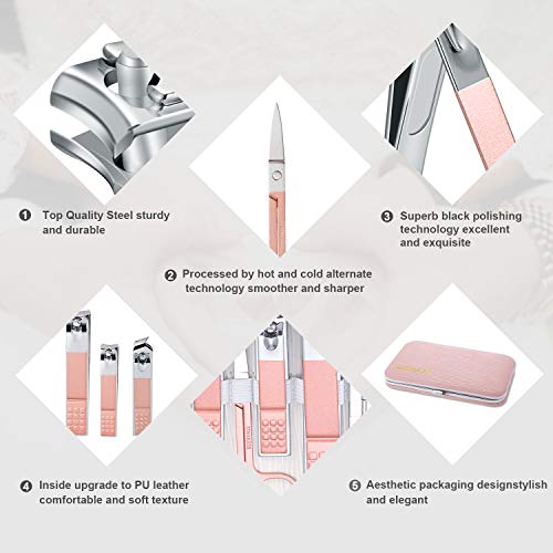 10-Piece Travel Mini Manicure Set - Stainless Steel Nail Clippers & Care Tools