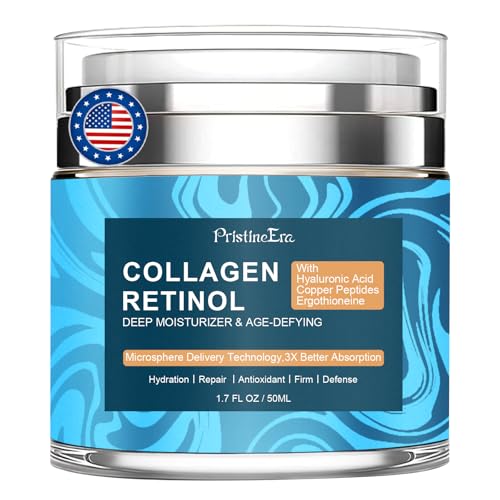 Retinol Cream for Face - Collagen Retinol Hyaluronic Acid Cream - Face Moisturizer for Aging Skin - Anti Aging Wrinkle & Firming Skin Care Neck - Day & Night - 1.7 fl.oz