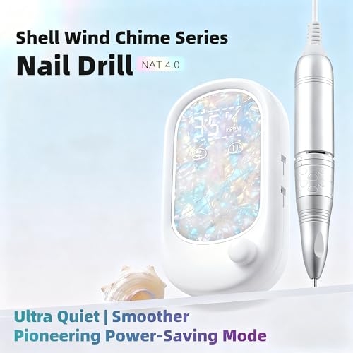Kylara Nail Drill Professional Electric Nail File, 35000 RPM Quiet Cordless Nail Drill Machine for Acrylics & Gel with Long Battery,Low Noise & Vibration Efile for Nails for Manicure & Nail Art