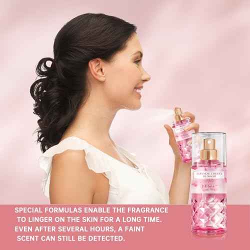 Bath and Body Gift Set for Women and Girls,Japanese Cherry Blossom,4PCS Set for-Shower Gel,Body Lotion,Body Mist,Exfoliating Scrub,Body Care Travel Set for Birthday Mother's Day Gifts