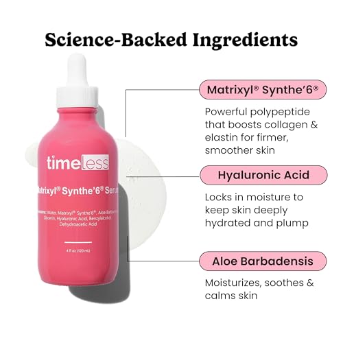 Timeless Skin Care Matrixyl Synthe¡¯6 Serum - Face Serum for Skin Care - with Hyaluronic Acid for Hydration - 4 oz