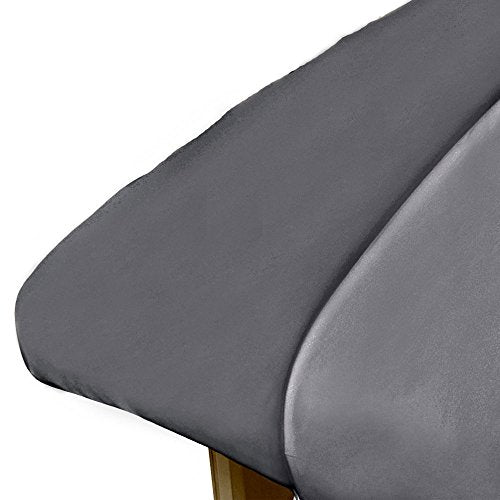 ForPro Premium Microfiber Massage Fitted Sheet 77 x 36 x 7 in, Cool Grey