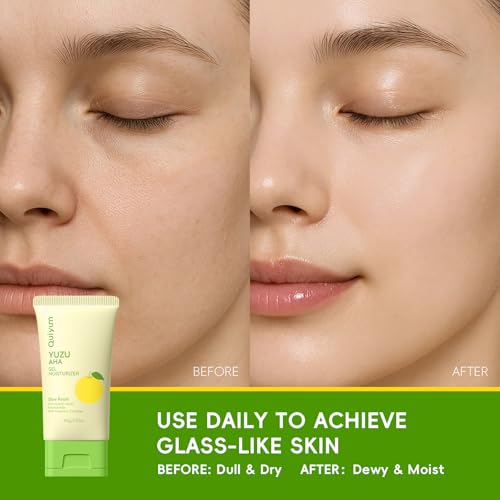Yuzu AHA BHA Skincare Set for Teens & Young Women - 3.53oz Foaming Cleanser + 5 PCS Exfoliating Sheet Masks + 2.12oz Hydrating Gel Moisturizer | Gentle Exfoliation, Oil Control & Glowing Skin