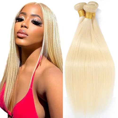 613 Blonde Straight Human Hair Bundles 18 20 22 Inch