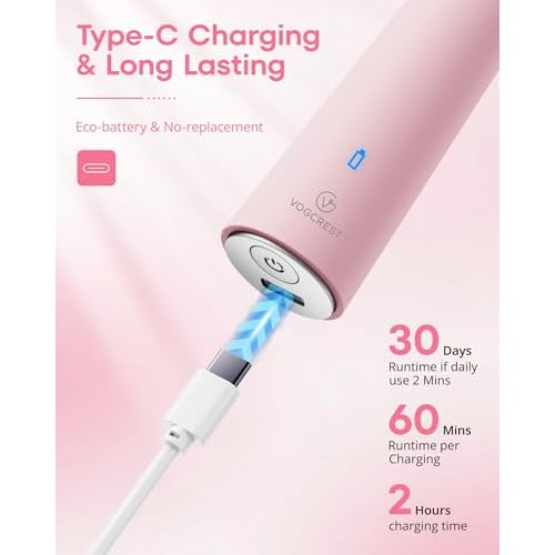 VG VOGCREST Nose Hair Trimmer for Women, Portable, Waterproof, Rechargeable, 2-in-1 Trimmer, Easy to Clean, Suitable for Sensitive Skin