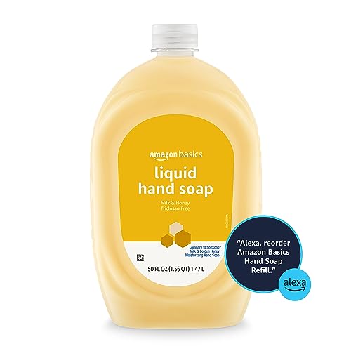 Amazon Basics Liquid Hand Soap Refill, Milk and Honey Scent, Triclosan-Free, 50 Fluid Ounces, 2-Pack (Previously Solimo)