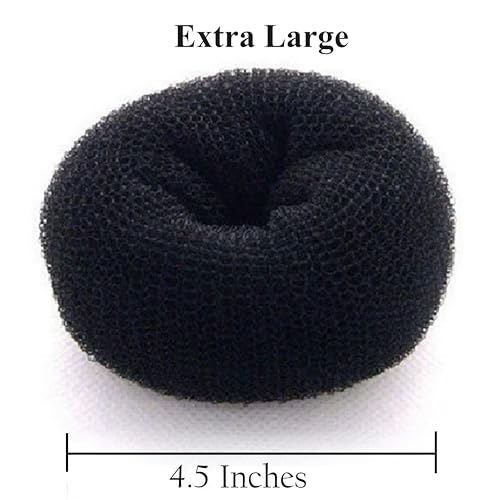 Hair Donut Bun Maker - X-Large Black Mesh Ring