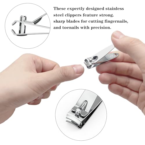 100 Pieces Nail Clippers Flat Toenail Clippers Stainless Steel Toenail Clippers Manicure Pedicure Sturdy Trimmer Set for Men and Women