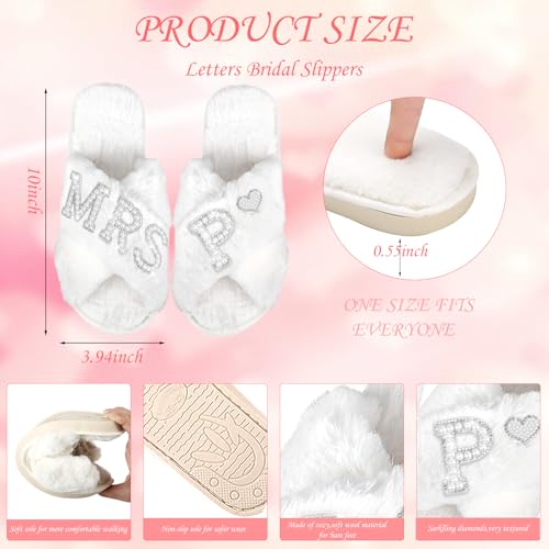 Personalized Initial Wedding Bride Slippers Robe Cosmetic Bag, Bride to Be Gift, Bridal Shower Gift, MRS Makeup Bag