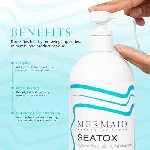 Seatox Clarifying Shampoo, Deep Cleansing, Sulfate-Free, Hair-Extension-Safe Formula for Build-Up Removal, 32 fl oz