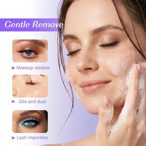 LZM Eyelash Extension Shampoo Kit - Gentle Lash Cleaner Foam