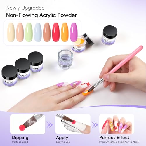 Acrylic Nail Kit for Beginners with Everything ,11 Colors Acrylic Powder Nails Kit Acrylics Set with Drill U V Light 3Pcs Gel Polish 24Pcs Glitter Powders Rhinstones Nail Art Extensions Home Gift Set