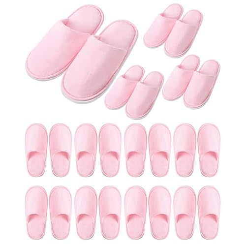 12 Pairs Kids Disposable Slippers for Guests Closed Toe Non Slip Spa Slippers Bulk Soft House Slippers Winter Warm Flip Flops for Boys Girls Travel Hotel Party Indoor Outdoor