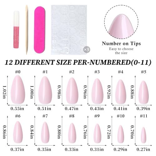 Lifextol 240PC Purple Almond Press on Nails Medium Fake Nails Press ons, False Acrylic Nails Press on Nails Almond Glue on Nails Artificial Nail Tips Fingernails Stick on Nails with Glue&Adhesive Tab