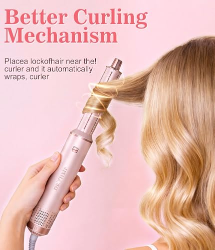 Dryhsip 5-in-1 Air Styler Curling & Drying Kit - Pink/Gold