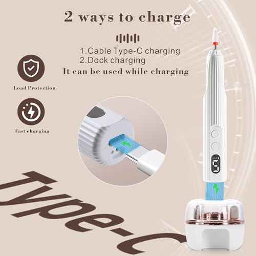 Electric Nail Drill File Professional - Cordless Nail Drill Filer Machine for Acrylic Nails Polishing, U V Lamp,Charging Base,5 Speed,Nail Grinder, Manicure Pedicure Kit for Salon Home