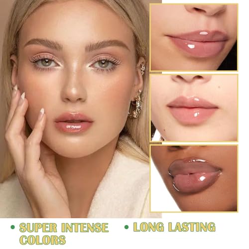 6 Pcs Summer Ultra-Hydrating Lip Gloss Set with Vitamin Oils | Fruit Flavored, High-Shine, Non-Sticky Lip Balm for Smooth, Hydrating & Nourished Lips, Birthday Christmas Gifts, Vegan & Cruelty-Free