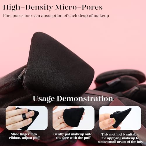 BEAKEY Triangle Powder Puff 12-Pack | Velvet Makeup Sponges