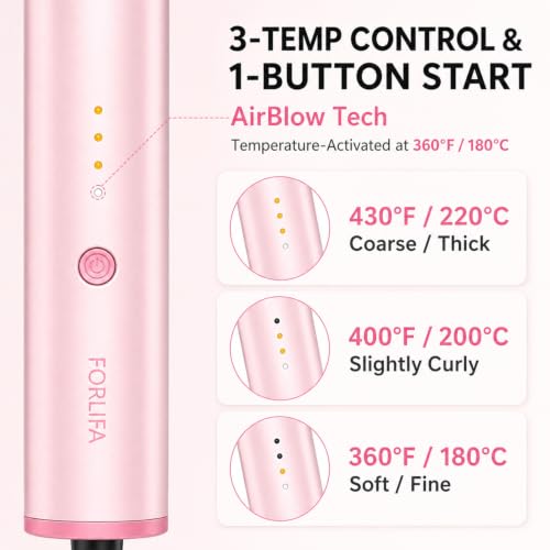 FORLIFA Automatic Curling Iron with Cool Airflow Styler - 1 Inch
