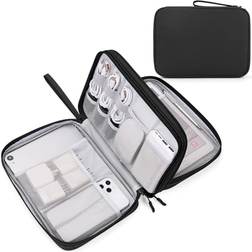 FYY Extra Large Electronic Organizer Bag for iPad & Cables