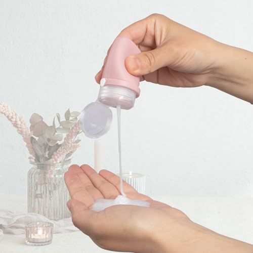 1oz Silicone Travel Bottles 4-Pack, Leak-Proof TSA Approved