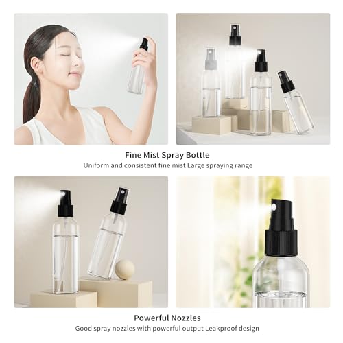 100PCS Small Spray Bottle, 2.7oz/80ml Travel Spray Bottle Clear Fine Mist Spray Bottles Plastic Empty Refillable Spray Bottles for Skin Care, Hair Care, Plant Care & Home Cleaning