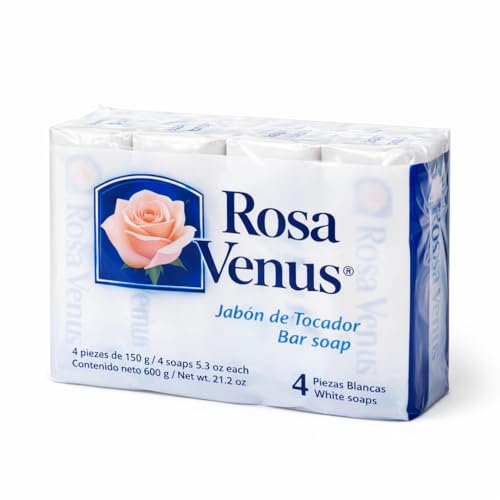 Rosa Venus White Jabon Bar Soap 5.3 oz (Pack 4)