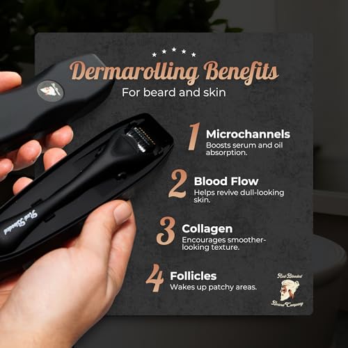 Beard Derma Roller Microneedle for Men – Thicker Fuller Looking Facial Hair