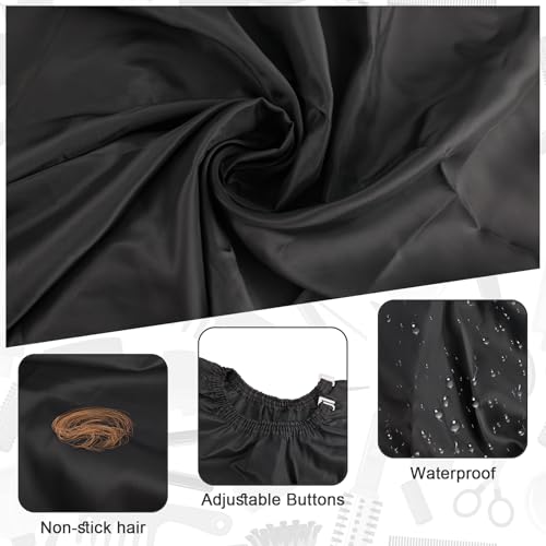 NICEMOVIC Black Barber Cape with Neck Duster & Brush Set for Haircut & Styling