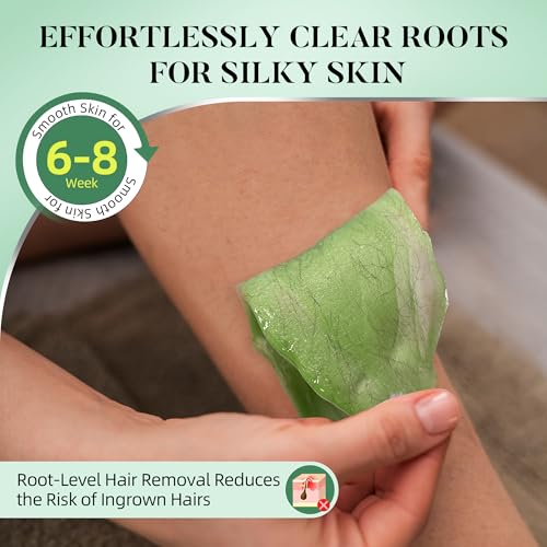 LANSLEYWAX Digital Waxing Kit for Women Men - Green Waxing Machine with 39 Accessories - Hard Wax Kit for Arms Legs Brazilian Bikini Facial Sensitive Skin, Wax Warmer Hair Removal for Home/Salon Use