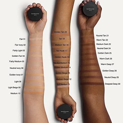 bareMinerals Original Matte Loose Powder Foundation SPF 15, Clean Mineral Powder Face Makeup, Sheer-to-Full Coverage, Reduces Shine, Dermatologist-Tested, Skin-improving Makeup For Sensitive Skin