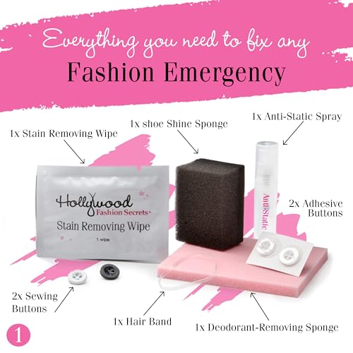 Hollywood Fashion Secrets Style Emergency Kit, Your Compact, On-The-Go Wardrobe Savior, 14 Piece Set