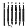 5-Piece Liquid Eyeliner Stamp Pen Set - Double-Headed Waterproof
