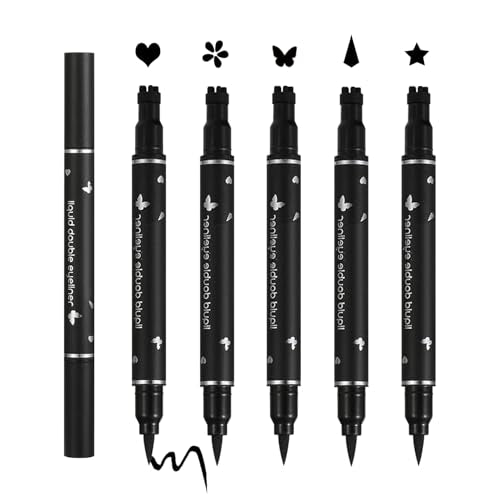 5-Piece Liquid Eyeliner Stamp Pen Set - Double-Headed Waterproof